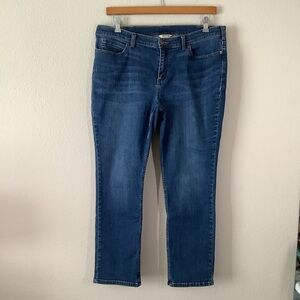 DULUTH TRADING CO Straight Leg Blue Jeans Workwear Denim Classic Casual Women 16